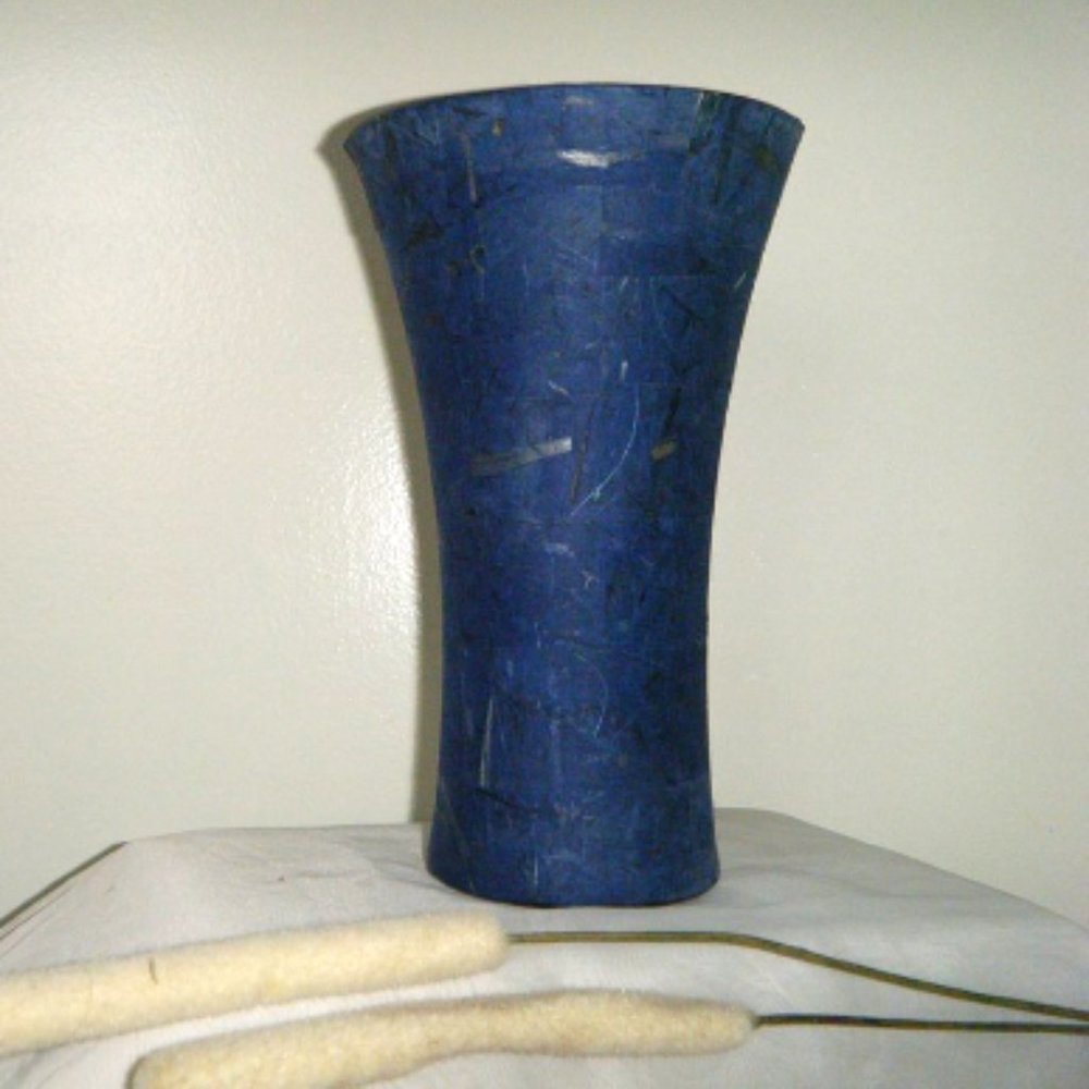 Handcrafted Blue Vase|Blue Decoupage Vase